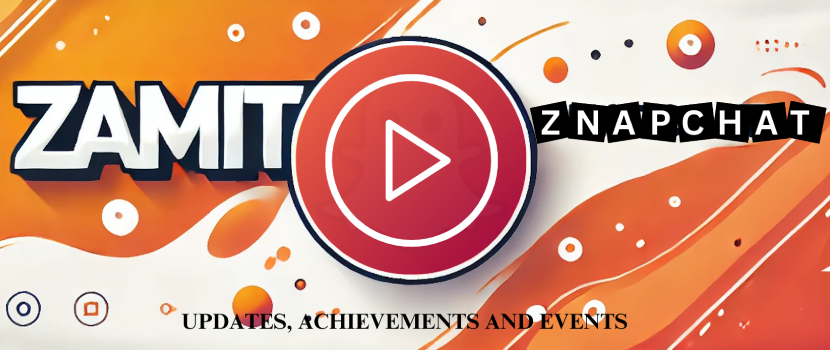 Znapchat logo and vibrant colours in the background.