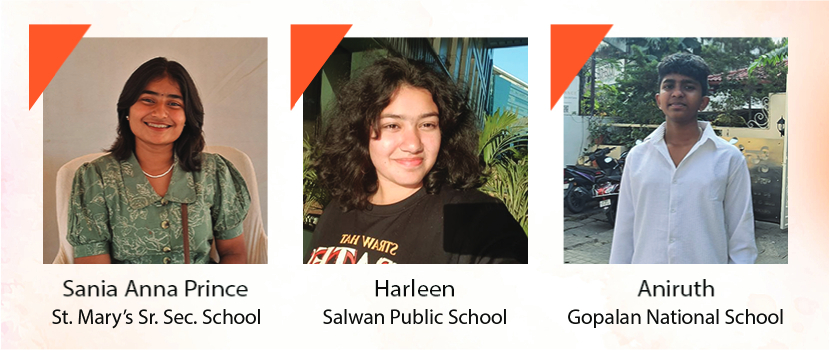 Three students from different schools participating in an internship program focused on financial awareness and education.
