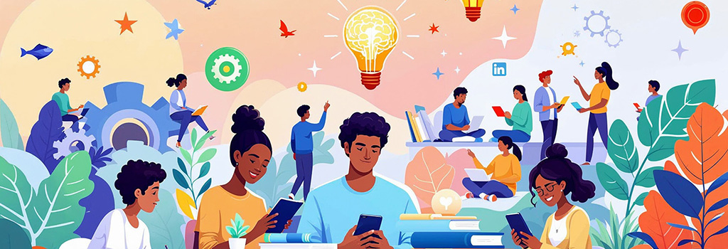 Students using digital tools in a modern classroom, representing continuous learning and future-ready skills as featured on Zamit Blogs